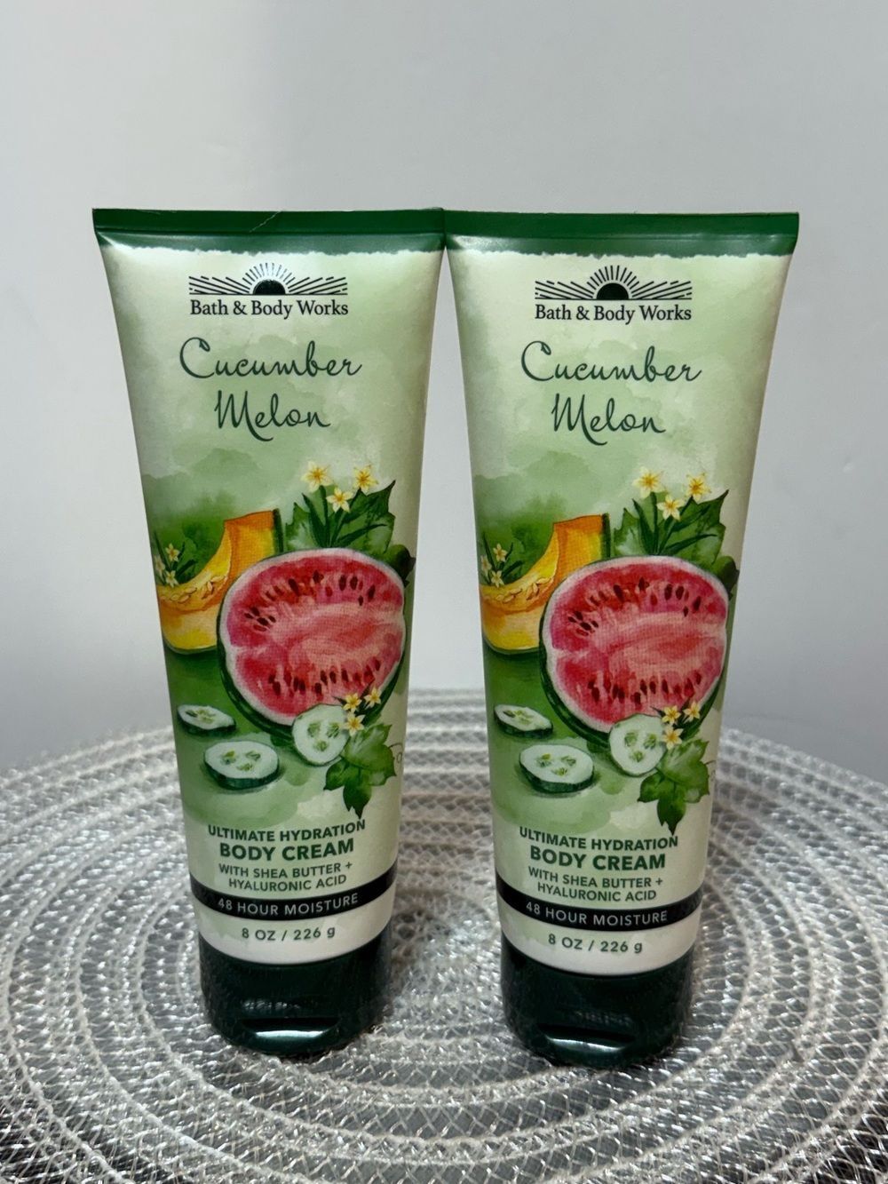 BBW Cucumber Melon Body Cream Set of 2 NWT
